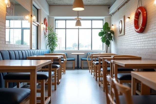 Buoy Bean 카페의 따뜻하고 현대적인 인테리어